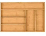 Relaxdays Besteckkasten, Hellbraun, Holz, Holzwerkstoff, 44.5x5x30 cm,