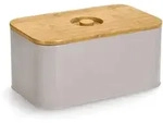 Zeller Present Brotkasten, Beige, Holz, Bambus, rechteckig, 30x18x14 cm,