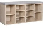 Boxxx Garderobenbank Vasagle, Grau, Eiche, F&uuml;llung: Schaumstoff, 104x48x30 cm,