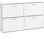 Mid.you Schuhkipper, Wei&szlig;, Holzwerkstoff, 4 F&auml;cher, 120x81x24 cm, Garderobe,
