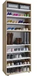 Mid.you Schuhregal, Sonoma Eiche, Kunststoff, 9 F&auml;cher, 70x183x37 cm, Garderobe,