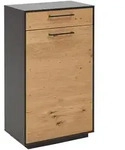 Dieter Knoll Schuhschrank, Anthrazit, Eiche, Holz, Balkeneiche, furniert, 3 F&auml;cher,
