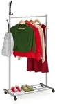 Relaxdays Garderobe, Silber, Metall, Kunststoff, 80x165x44 cm, Garderobe,