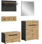 Mid.you Garderobe, Glas, Holzwerkstoff, 4-teilig, 175x190x37 cm, FSC Mix,...