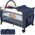 tectake Kinder, Blau, Kunststoff, 75x104x132 cm, CE, Babym&ouml;bel, Babybetten,