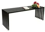 DanDiBo Gartenbank, Schwarz, Metall, 117x43.5x36 cm, Gartenm&ouml;bel, Gartenb&auml;nke