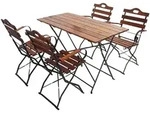 MCW Biergarten-Set, Dunkelbraun, Holz, Gartenm&ouml;bel, Gartenm&ouml;bel-Sets