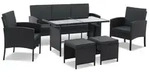 Juskys Sitzgruppe, Schwarz, Kunststoff, 16, Gartenm&ouml;bel, Gartenm&ouml;bel-Sets