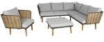 MCW Gartengarnitur, Braun, Hellgrau, Textil, Loungem&ouml;bel, Gartenlounge-Sets