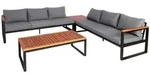 MCW Garten-Garnitur, Braun, Grau, Holz, Loungem&ouml;bel, Gartenlounge-Sets