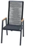 Siena Garden Gartensessel, Grau, Holz, Metall, Kunststoff, Teakholz, 56x113x77 cm,