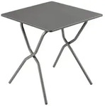 Lafuma Mobilier Gartenklapptisch, Anthrazit, Titan, Metall, rechteckig, Rundrohr,