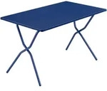 Lafuma Mobilier Gartenklapptisch, Blau, Metall, rechteckig, Rundrohr, X-Form,