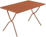 Lafuma Mobilier Gartenklapptisch, Rot, Metall, rechteckig, Rundrohr, X-Form,