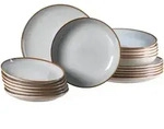 Ritzenhoff Breker Teller-Set, Grau, Keramik, 18-teilig, Rund, 2x2x2 cm, Essen &