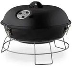 Relaxdays Kugelgrill, Schwarz, Metall, Kunststoff, 36x27x36 cm, Grills &