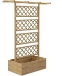 Outsunny Hochbeet,, Natur, Holz, 55x183x160 cm, Gartenzubeh&ouml;r, Hochbeete