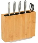 Relaxdays Messerblock, Hellbraun, Holz, Kunststoff, Metall, 30x23x12 cm, Kochen,