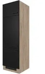 FlexWell Ger&auml;teumbauschrank, Schwarz, Eiche, Holzwerkstoff, 3 F&auml;cher, 60x200x57 cm,