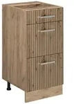 Vicco K&uuml;chenunterschrank, Eiche Artisan, Honigeiche, Holzwerkstoff, 3 F&auml;cher,...