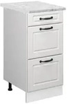 Vicco K&uuml;chenunterschrank, Wei&szlig;, Wei&szlig;, Holzwerkstoff, 3 F&auml;cher, 3 Schubladen,