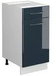 Vicco K&uuml;chenunterschrank, Dunkelblau, Wei&szlig;, Holzwerkstoff, 1 F&auml;cher, 1...