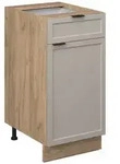 Vicco K&uuml;chenunterschrank, Grau, Honigeiche, Holzwerkstoff, 1 F&auml;cher, 1...