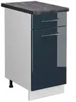 Vicco K&uuml;chenunterschrank, Dunkelblau, Wei&szlig;, Holzwerkstoff, 1 F&auml;cher, 1...