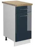 Vicco K&uuml;chenunterschrank, Dunkelblau, Wei&szlig;, Holzwerkstoff, 1 F&auml;cher, 1...