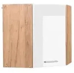Vicco Eckh&auml;ngeschrank, Wei&szlig; Hochglanz, Honigeiche, Holzwerkstoff, 1 F&auml;cher,