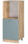 Vicco Herdumbauschrank, Blaugrau, Honigeiche, Holzwerkstoff, 2 F&auml;cher, Rechteckig,