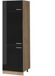 Vicco K&uuml;hlumbauschrank, Schwarz Hochglanz, Honigeiche, Holzwerkstoff, 1...