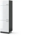 Vicco K&uuml;hlumbauschrank, Wei&szlig; Hochglanz, Anthrazit, Holzwerkstoff, 1 F&auml;cher,