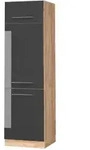 Vicco K&uuml;hlumbauschrank, Schwarz Hochglanz, Honigeiche, Holzwerkstoff, 1...