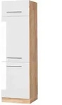 Vicco K&uuml;hlumbauschrank, Wei&szlig; Hochglanz, Honigeiche, Holzwerkstoff, 1 F&auml;cher,