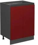 Vicco K&uuml;chenunterschrank, Rot, Anthrazit, Holzwerkstoff, 1 F&auml;cher, Rechteckig,