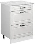 Vicco K&uuml;chenunterschrank, Wei&szlig;, Wei&szlig;, Holzwerkstoff, 3 F&auml;cher, 3 Schubladen,