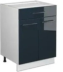 Vicco K&uuml;chenunterschrank, Dunkelblau, Wei&szlig;, Holzwerkstoff, 1 F&auml;cher, 1...
