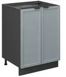 Vicco K&uuml;chenunterschrank, Hellblau, Anthrazit, Holzwerkstoff, 2 F&auml;cher, Rechteckig,