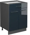 Vicco K&uuml;chenunterschrank, Dunkelblau, Anthrazit, Holzwerkstoff, 1 F&auml;cher, 1