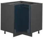 Vicco Eckunterschrank, Dunkelblau, Anthrazit, Holzwerkstoff, 2 F&auml;cher,...