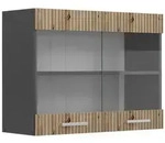 Vicco K&uuml;chenglasschrank, Eiche Artisan, Anthrazit, Holzwerkstoff, 1 F&auml;cher,