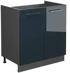 Vicco Sp&uuml;lenunterschrank, Dunkelblau, Anthrazit, Holzwerkstoff, 1 F&auml;cher,