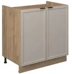 Vicco Sp&uuml;lenunterschrank, Grau, Honigeiche, Holzwerkstoff, 1 F&auml;cher,...