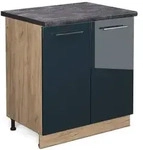 Vicco Sp&uuml;lenunterschrank, Dunkelblau, Honigeiche, Holzwerkstoff, 1 F&auml;cher,