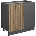 Vicco Eckunterschrank, Eiche Artisan, Anthrazit, Holzwerkstoff, 1 F&auml;cher,