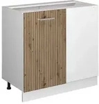 Vicco Eckunterschrank, Eiche Artisan, Wei&szlig;, Holzwerkstoff, 1 F&auml;cher,...