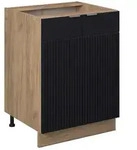 Vicco K&uuml;chenunterschrank, Schwarz, Honigeiche, Holzwerkstoff, 1 F&auml;cher,...