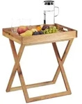 Relaxdays Tabletttisch, Hellbraun, Holz, 36x54x52 cm, Wohnzimmer, Wohnzimmertische,