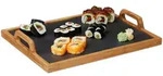 Relaxdays Serviertablett, Mehrfarbig, Holz, Stein, 40.5x6x32 cm, Tischkultur &